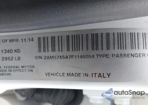 2015 Maserati Ghibli z USA, uszkodzony, nr VIN ZAM57XSA7F1146054